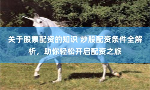 关于股票配资的知识 炒股配资条件全解析，助你轻松开启配资之旅